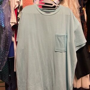 Blue Relaxed Tunic Top